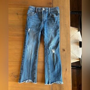 Old Navy Girls Medium Blue Distressed Flare Jeans